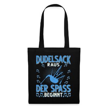 Dudelsack Musikverein Sackpfeifer Musiker - Stoffbeutel - Schwarz - Vorne