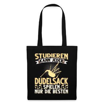 Dudelsack Musikverein Sackpfeifer Musiker - Stoffbeutel - Schwarz - Vorne