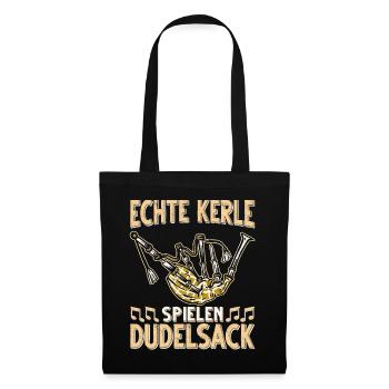 Dudelsack Musikverein Sackpfeifer Musiker - Stoffbeutel - Schwarz - Vorne