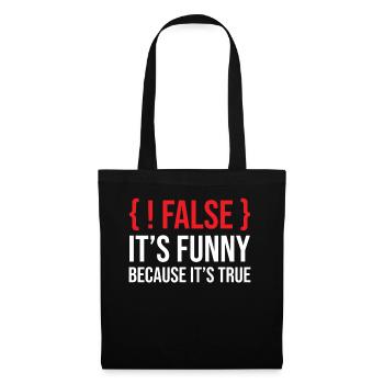 Programmation disant slogan faux c’est drôle parce que - Sac en tissu - noir - Devant