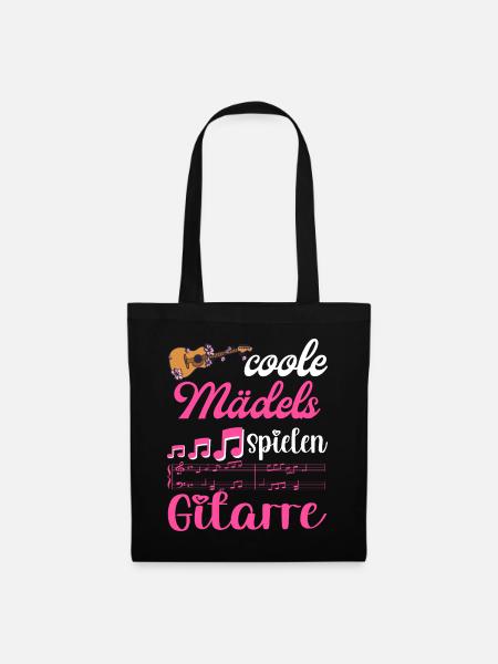 Gitarrenspielerin Gitarristin Coole Mädels - Stoffbeutel - Schwarz