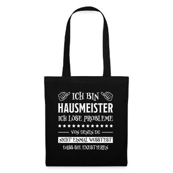Hausmeister Lustiger Spruch Hausmeister Geschenk - Stoffbeutel - Schwarz - Vorne