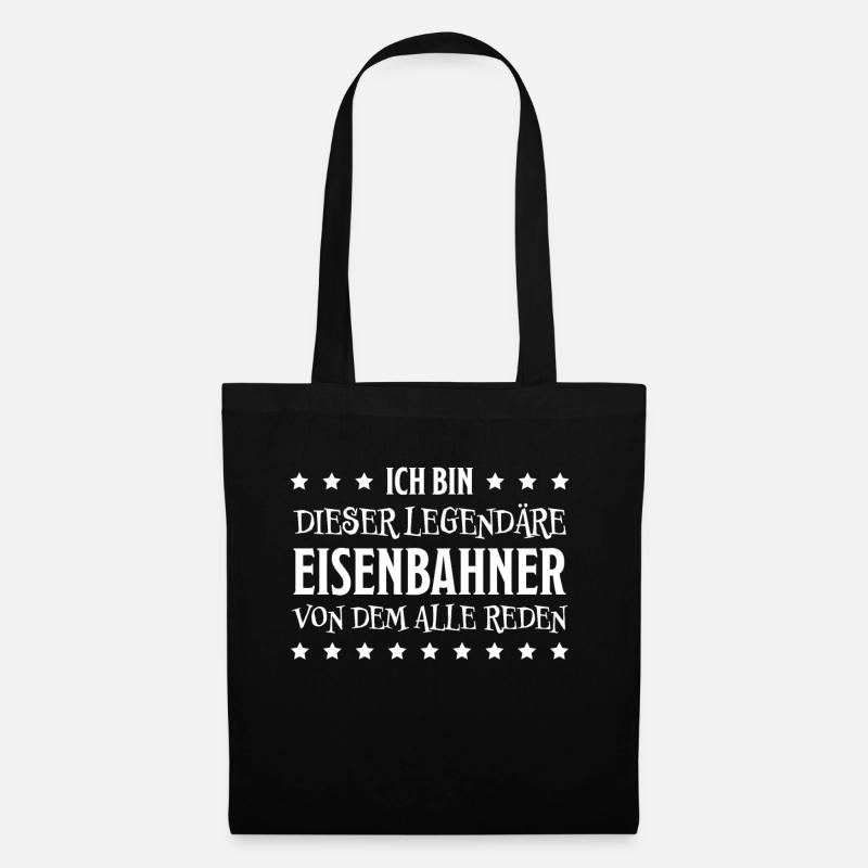 Eisenbahner Spruch Eisenbahn Lokführer Geschenk - Stoffbeutel - Schwarz