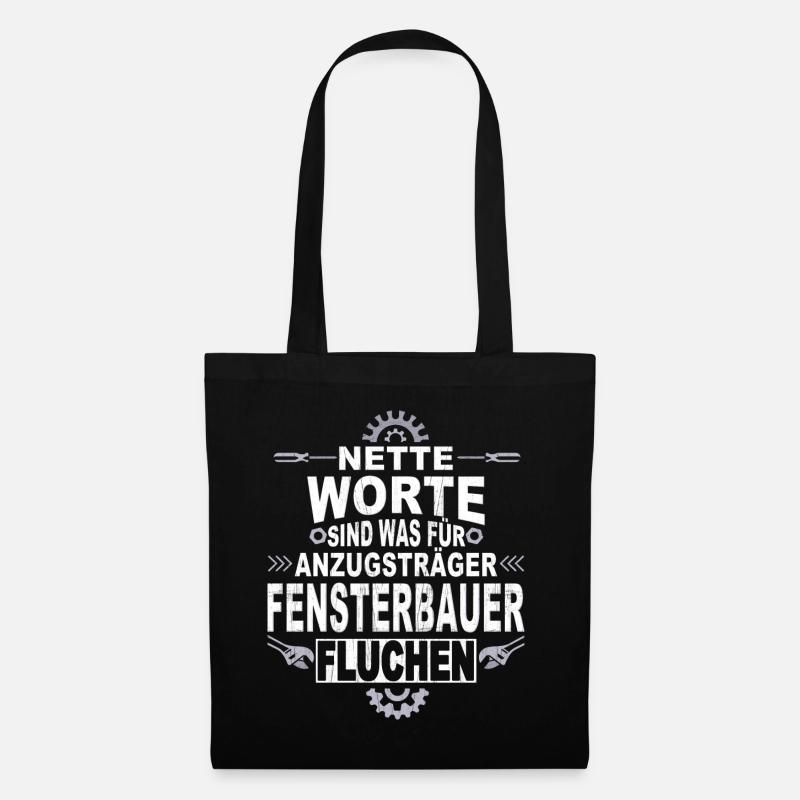 Fensterbauer Handwerker Fenstermonteur - Stoffbeutel - Schwarz