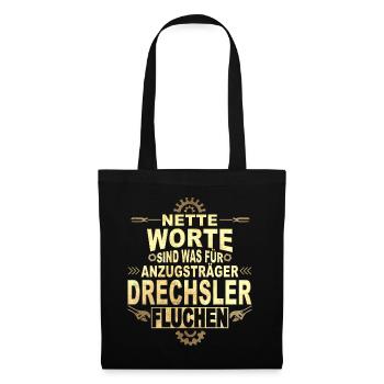 Drechseln Drechselbank Holz Drechsler - Stoffbeutel - Schwarz - Vorne