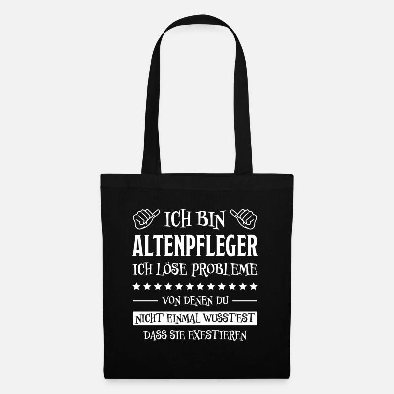 Altenpfleger Lustiger Spruch Altenpfleger Geschenk - Stoffbeutel - Schwarz