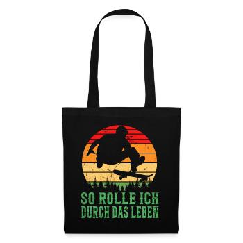 Skateboarder Skateboarding Skaten Skater - Stoffbeutel - Schwarz - Vorne