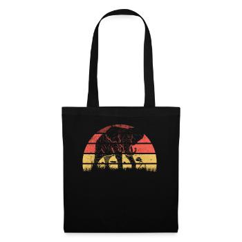Eléphant d’Afrique - Sac en tissu - noir - Devant