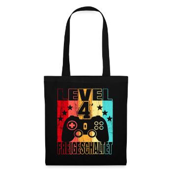 4 Jahre Geburtstagsshirt Jungs Zocker Gamer 4. - Stoffbeutel - Schwarz - Vorne