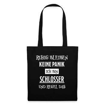 Schlosser Beruf Lustiger Spruch Schlosser Geschenk - Stoffbeutel - Schwarz - Vorne