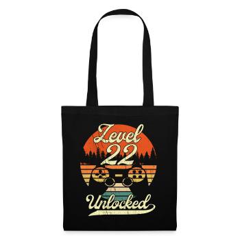 Level 22 Unlocked Männer Gamer 22 Geburtstag Gamer - Stoffbeutel - Schwarz - Vorne