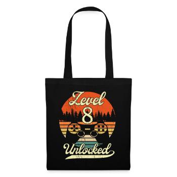 Niveau 8 Débloqué Hommes Garçons Gamer 8 Anniversaire - Sac en tissu - noir - Devant