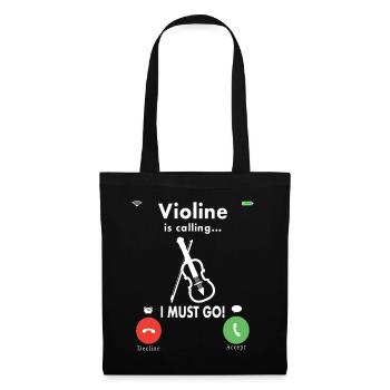 Violine Musik Geige Violinspieler Musikerin - Stoffbeutel - Schwarz - Vorne