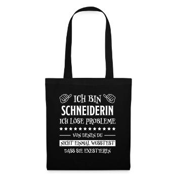 Schneiderin Nähen Witz Spruch Schneiderin Geschenk - Stoffbeutel - Schwarz - Vorne
