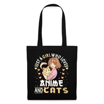 Anime Girl. Anime Merch. Otaku Manga - Tote Bag - black - Front