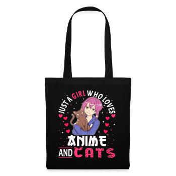 Anime Girl. Anime Merch. Otaku Manga - Tote Bag - black - Front