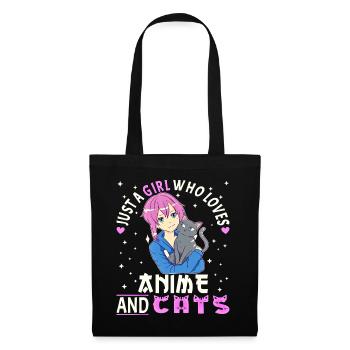 Anime Girl. Anime Merch. Otaku Manga - Tote Bag - black - Front