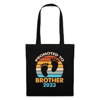 Promoted To Brother 2023 Retro Sunset - Tote Bag - black - Front