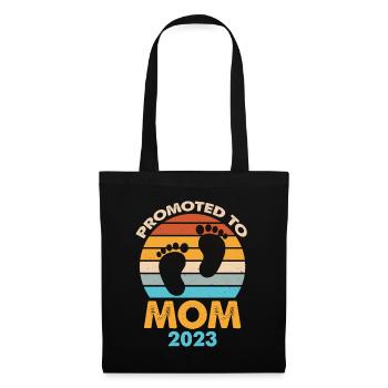 Promoted To Mom 2023 Retro Sunset - Tote Bag - black - Front