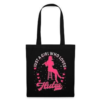 Flûtiste Joueur de flûte - Sac en tissu - noir - Devant