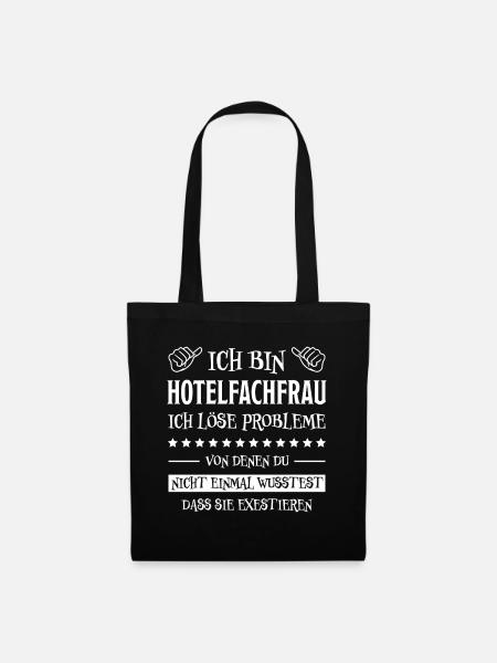 Hotelfachfrau Lustig Spruch Hotelfachfrau Geschenk - Stoffbeutel - Schwarz