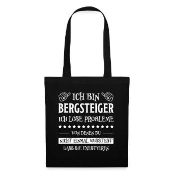 Bergsteiger Wandern Lustiger Spruch Berge Geschenk - Stoffbeutel - Schwarz - Vorne