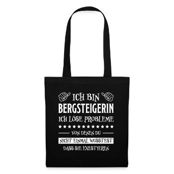 Bergsteigerin Wandern Fun Lustiger Spruch Geschenk - Stoffbeutel - Schwarz - Vorne