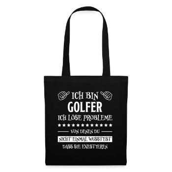 Golfer Hobby Golf Lustiger Spruch Golfer Geschenk - Stoffbeutel - Schwarz - Vorne