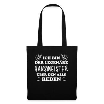 Hausmeister Lustiger Spruch Hausverwalter Geschenk - Stoffbeutel - Schwarz - Vorne
