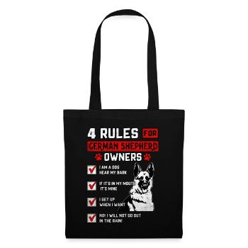 4 Rules for German Shepherd Owners - Tote Bag - black - Front