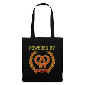 Powered By Brezeln, National Pretzel Day - Stoffbeutel - Schwarz - Vorne