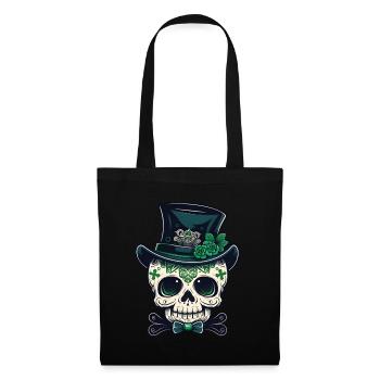 Sugar Skull St Patrick's Day, Irish Sugar Skull - Tote Bag - black - Front