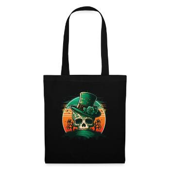 Sunset Sugar Skull Wearing A Hat St Patrick"s Day - Tote Bag - black - Front