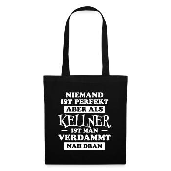 Kellner Lustige Spruch Service Restaurant Geschenk - Stoffbeutel - Schwarz - Vorne