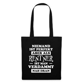 Rentner Lustiger Spruch Rente Ruhestand Geschenk - Stoffbeutel - Schwarz - Vorne