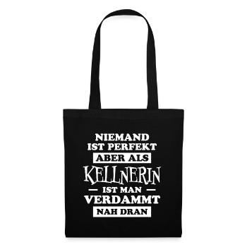 Kellnerin Spruch Kellner Beruf Kellnerin Geschenk - Stoffbeutel - Schwarz - Vorne