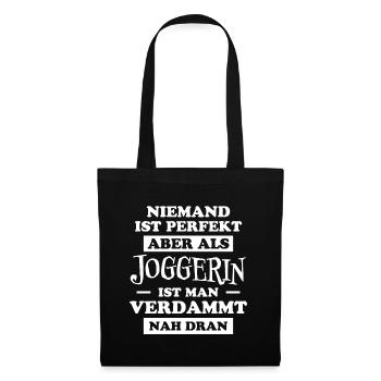 Joggerin Spruch Laufen Joggen Joggerin Geschenk - Stoffbeutel - Schwarz - Vorne
