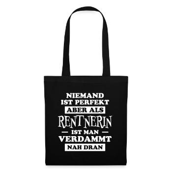 Rentnerin Spruch Ruhestand Oma Rentnerin Geschenk - Stoffbeutel - Schwarz - Vorne