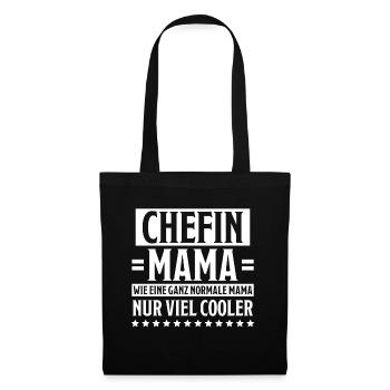 Chefin Spruch Familie Beruf Lustig Chefin Geschenk - Stoffbeutel - Schwarz - Vorne