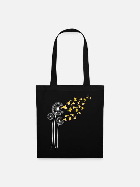 Kanarische Löwenzahnblüte für Löwenzahn-Liebhaber - Stoffbeutel - Schwarz