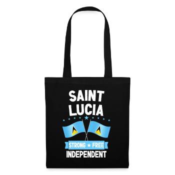 St. Lucia - Stoffbeutel - Schwarz - Vorne