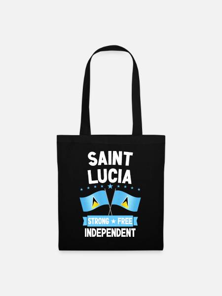 St. Lucia - Stoffbeutel - Schwarz