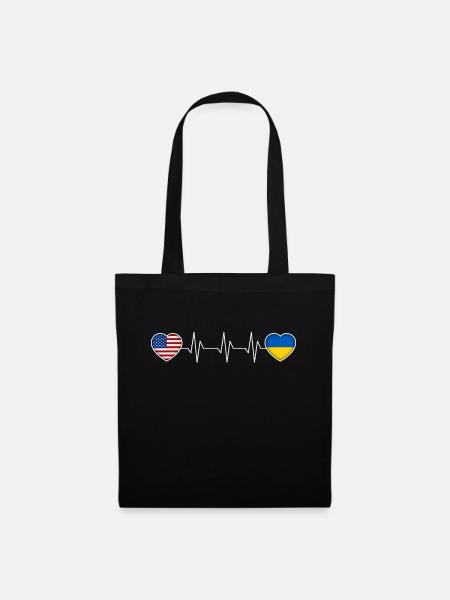 Ukraine - Stoffbeutel - Schwarz