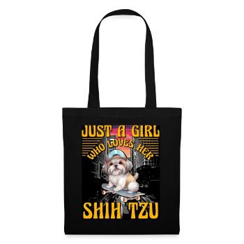 Juste une fille qui aime son Shih Tzu - Sac en tissu - noir - Devant