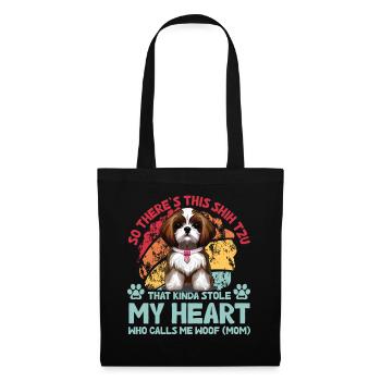 Shih Tzu Drôle de dicton - Sac en tissu - noir - Devant