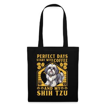 Les journées parfaites commencent avec le café et mon Shih Tzu - Sac en tissu - noir - Devant