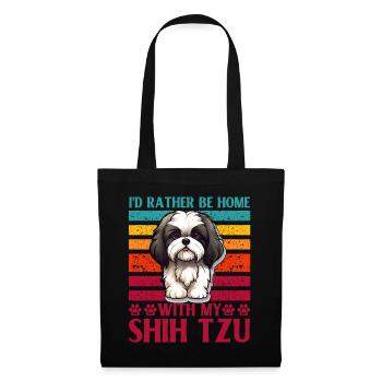 Je préfère être à la maison avec mon Shih Tzu - Sac en tissu - noir - Devant
