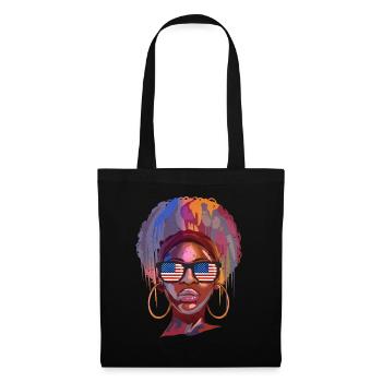 Amérique du Nord - Sac en tissu - noir - Devant