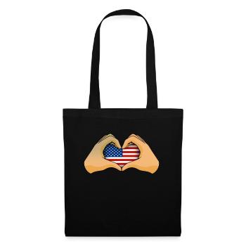 Amérique du Nord - Sac en tissu - noir - Devant