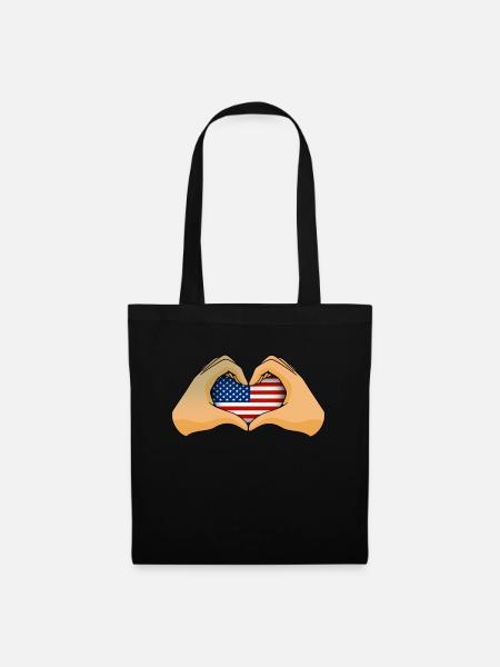 USA - Stoffbeutel - Schwarz